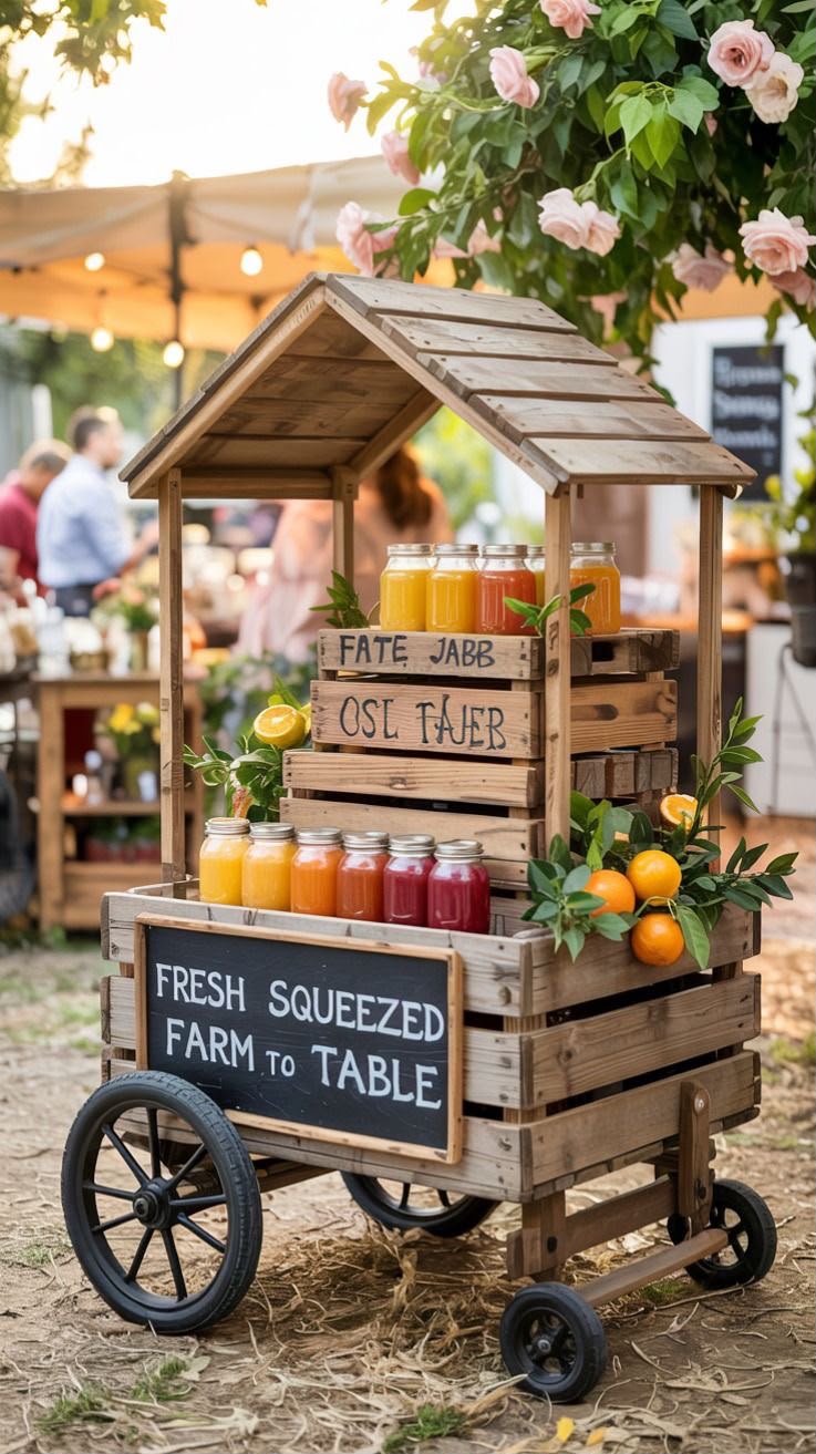Bocaux de jus de fruits frais pressés